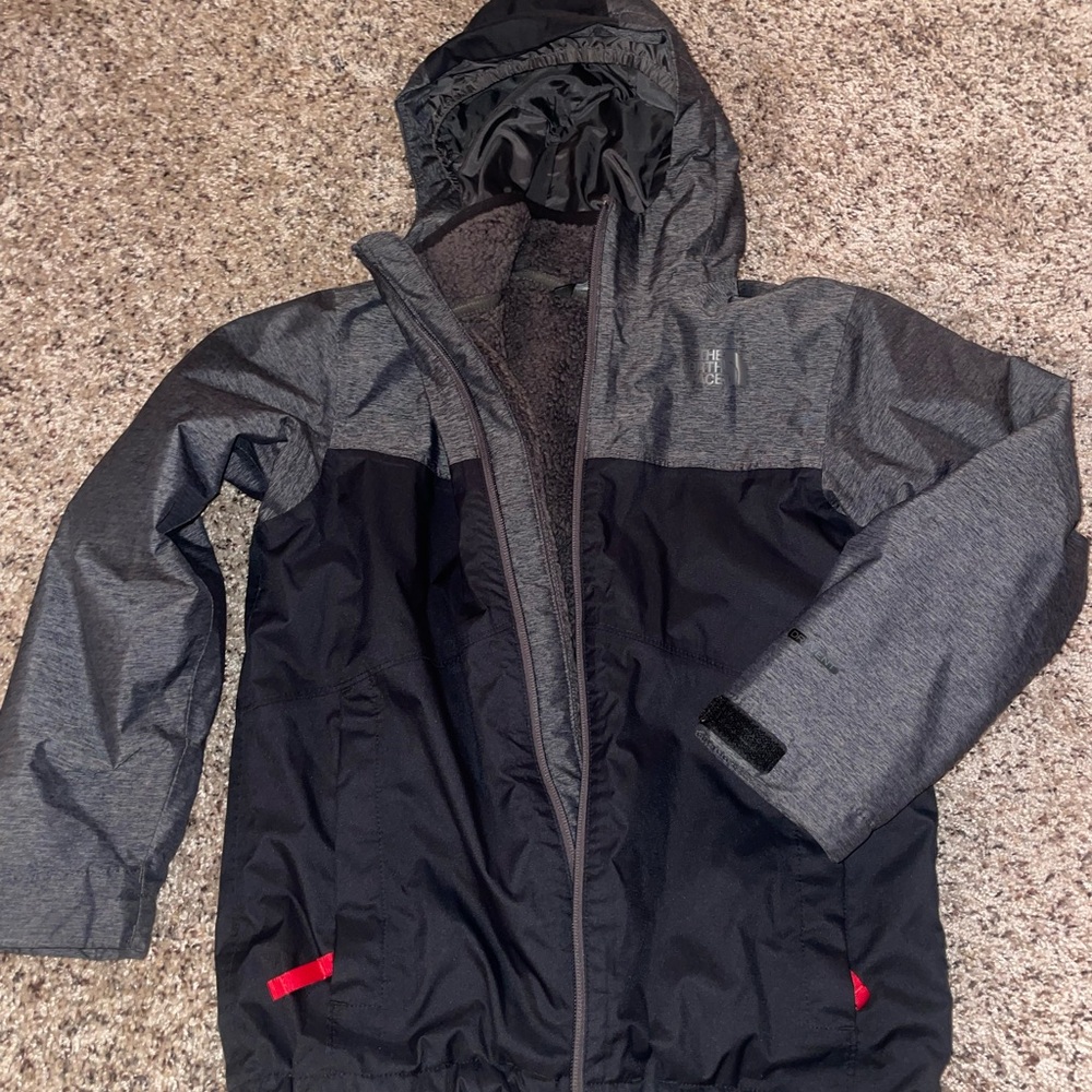 The North Face Kids 4-1 Jacket Black/ Gray Jacket with Fleece Insert